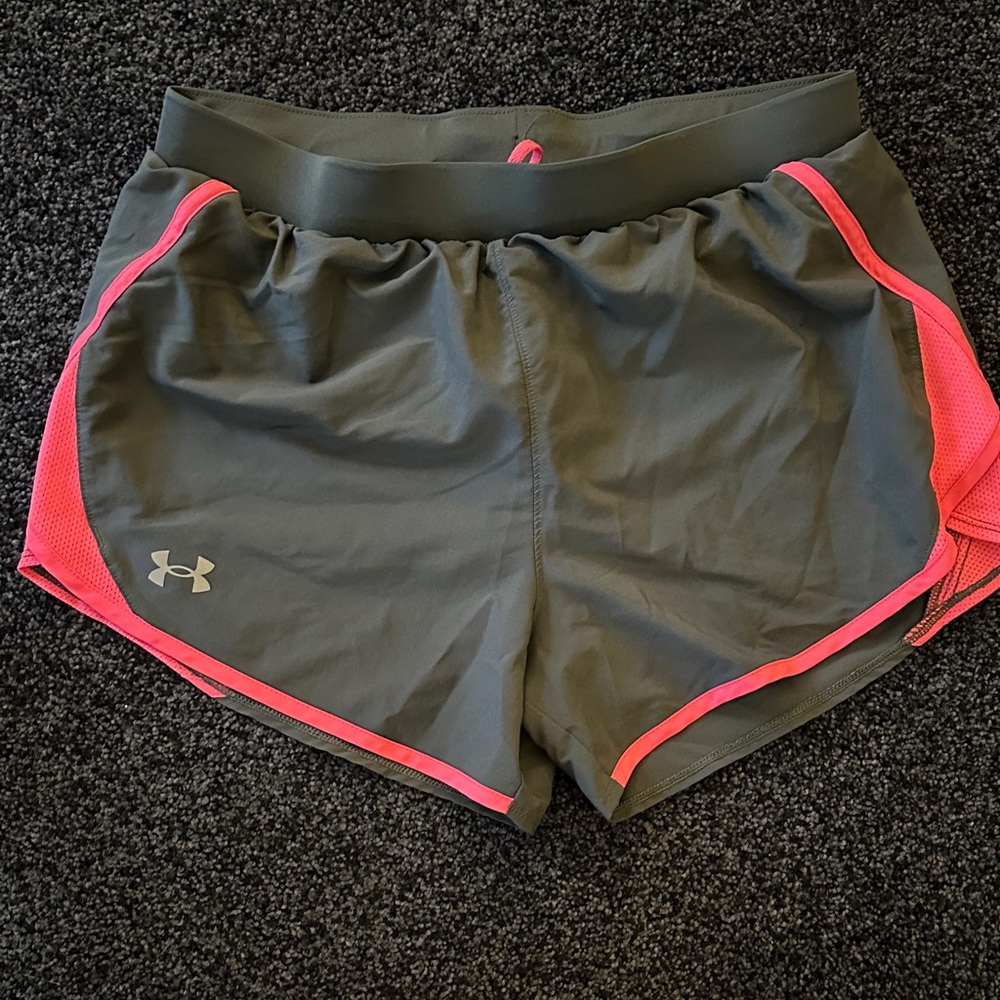 Under Armour Women's Green and Pink Athletic Shorts